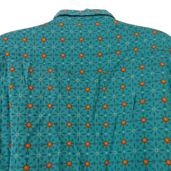 Vintage Wrangler Rancher Western Pearl Snap Shirt Women Size XXL Green Long Slv - Picture 5 of 10